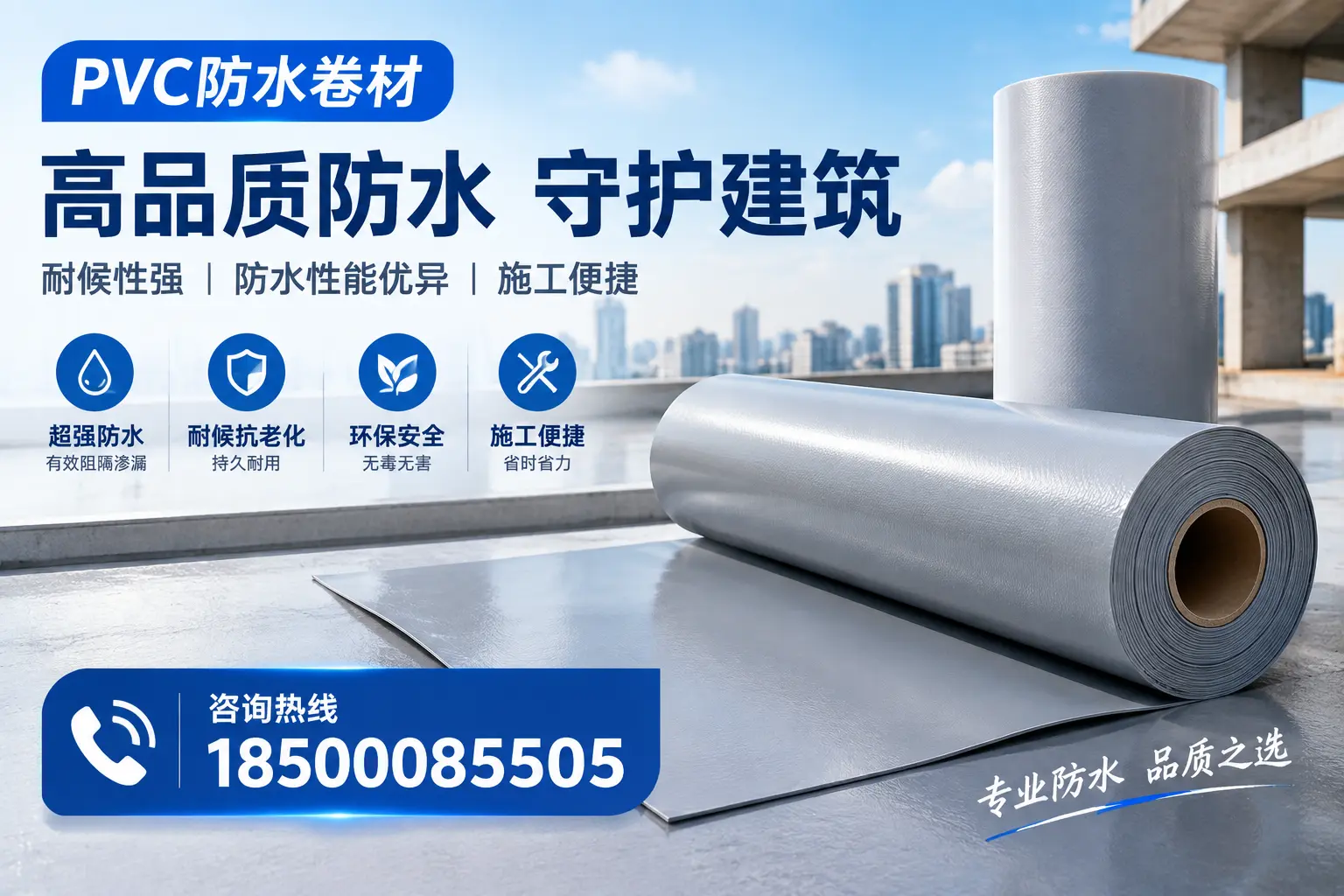 PVC防水卷材的防水效果评测,适合菏泽的科学依据